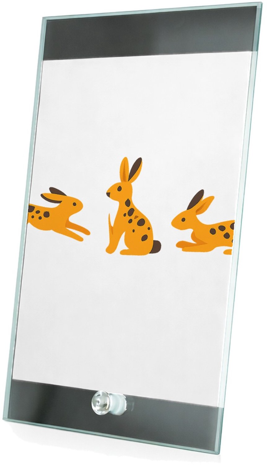 Mr Cadeautjes Glasframe 15 x 23 - design Een subtiele patrooncompositie met meerdere losse figuren di | cadeau Wit