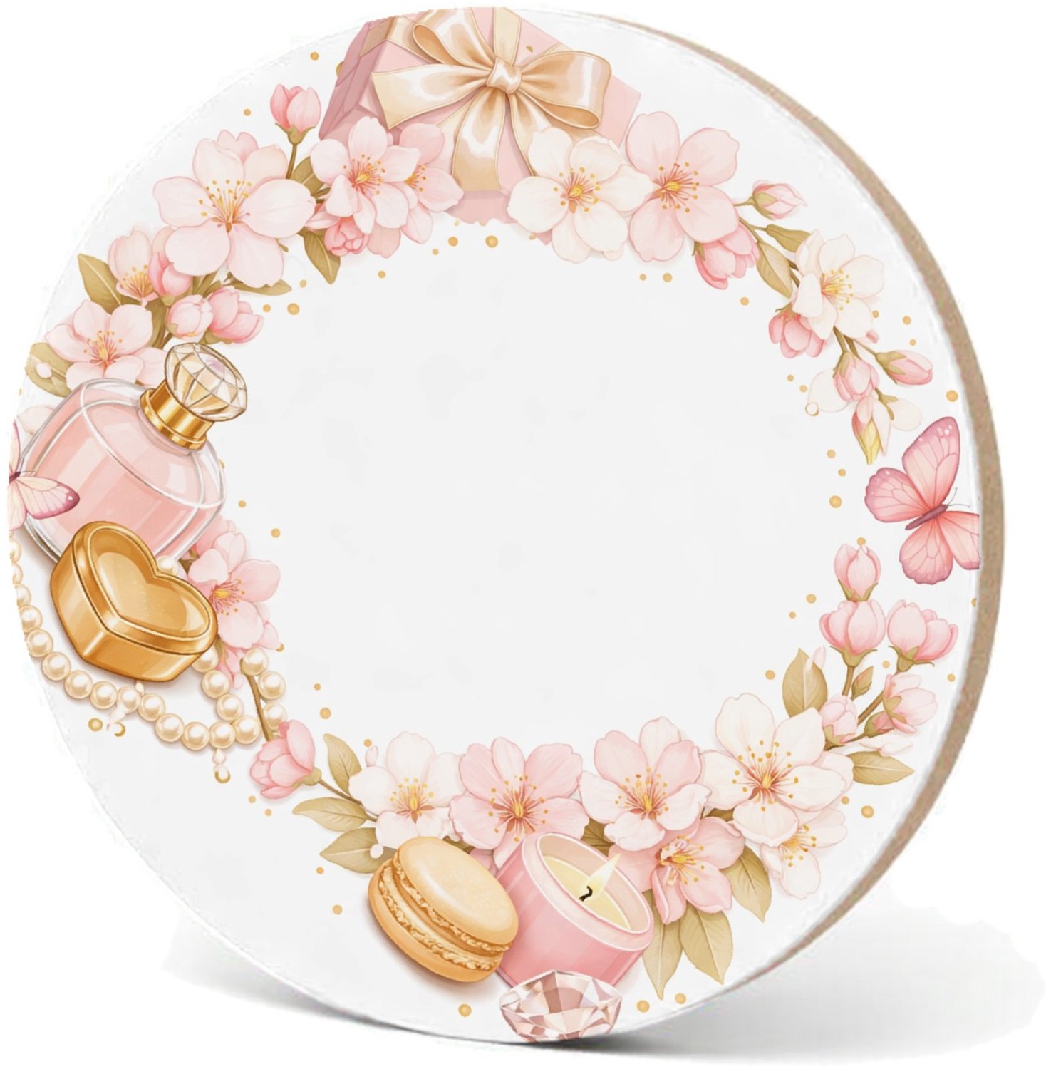 Mr Cadeautjes MDF fotolijst - design Romantische seizoenskrans met cadeau-gevoel | cadeau Wit
