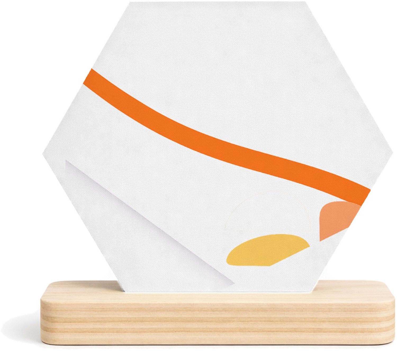 Mr Cadeautjes MDF fotolijst/inleg hexagon 14 x 13 - design Rustige minimalistische sportmotivatiecover met grote curve | cadeau Wit