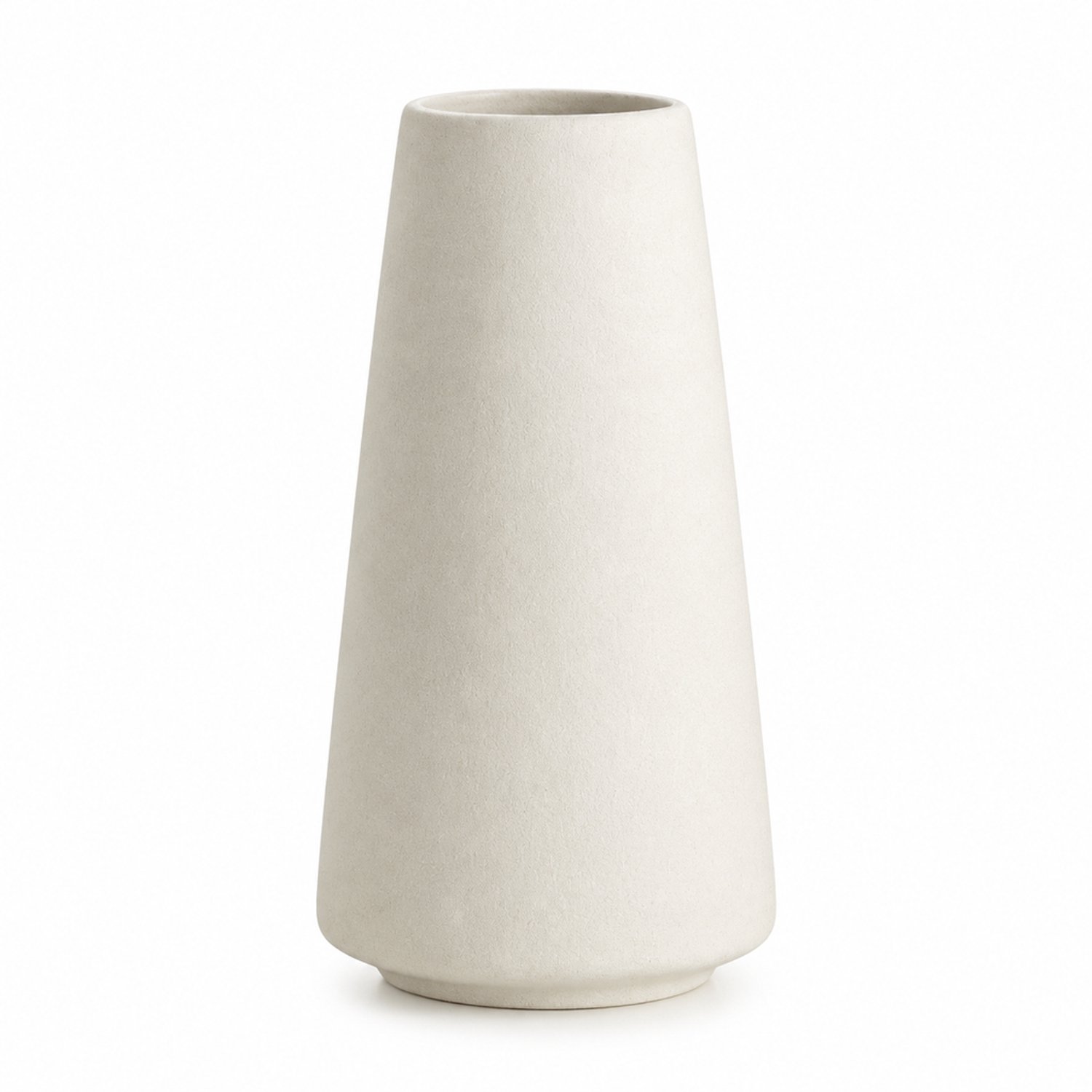 SWGOTA Matwitte keramische vaas, 14,5 cm hoog, taps toelopend, voor kunstbloemen