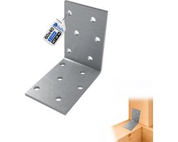 GeZu Impex Hoekijzers 60 x 60 x 40 mm | 90° set van 10 Gegalvaniseerd balkverbinding hoekverbinder verbindingshoeken