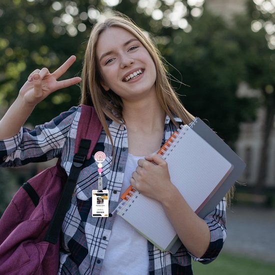Retractable Badge Reel met Alligator Clip - Kleurige ID Badge Houder voor Werk, School en Evenementen — afbeelding 3