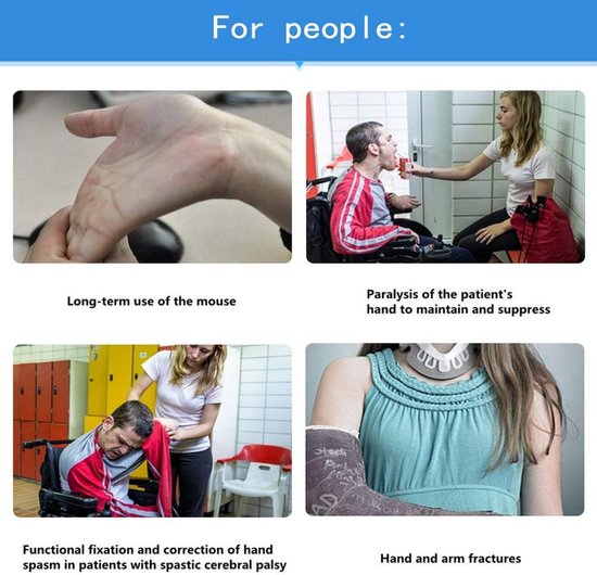 Rigide steunplaat, pols-orthese pleisterspalk, breuken contracture fixatie, handfunctie trainer, vier verbanden voor muizenhand, hersenverhelming, carpale breuk (zwart), rechts, M — afbeelding 4