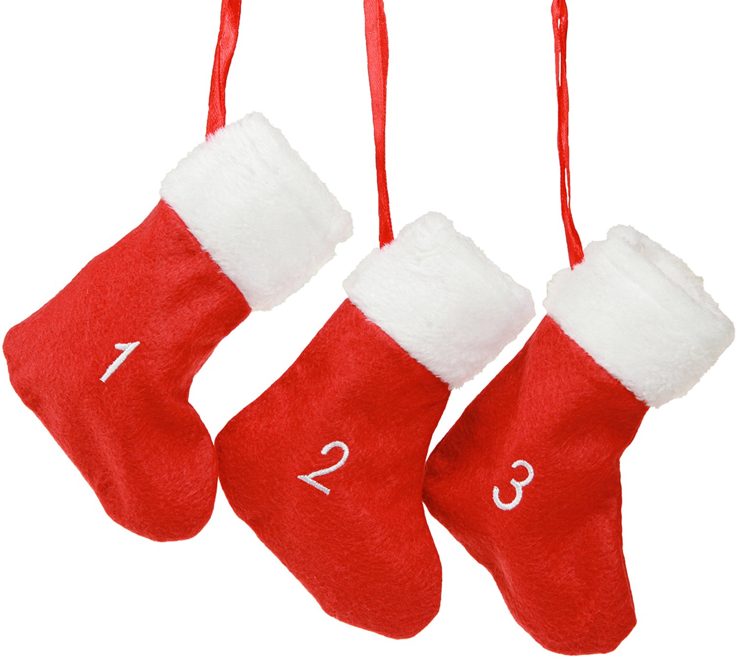 Adventskalender voor het vullen van laarzen vilt rood wit 155cm