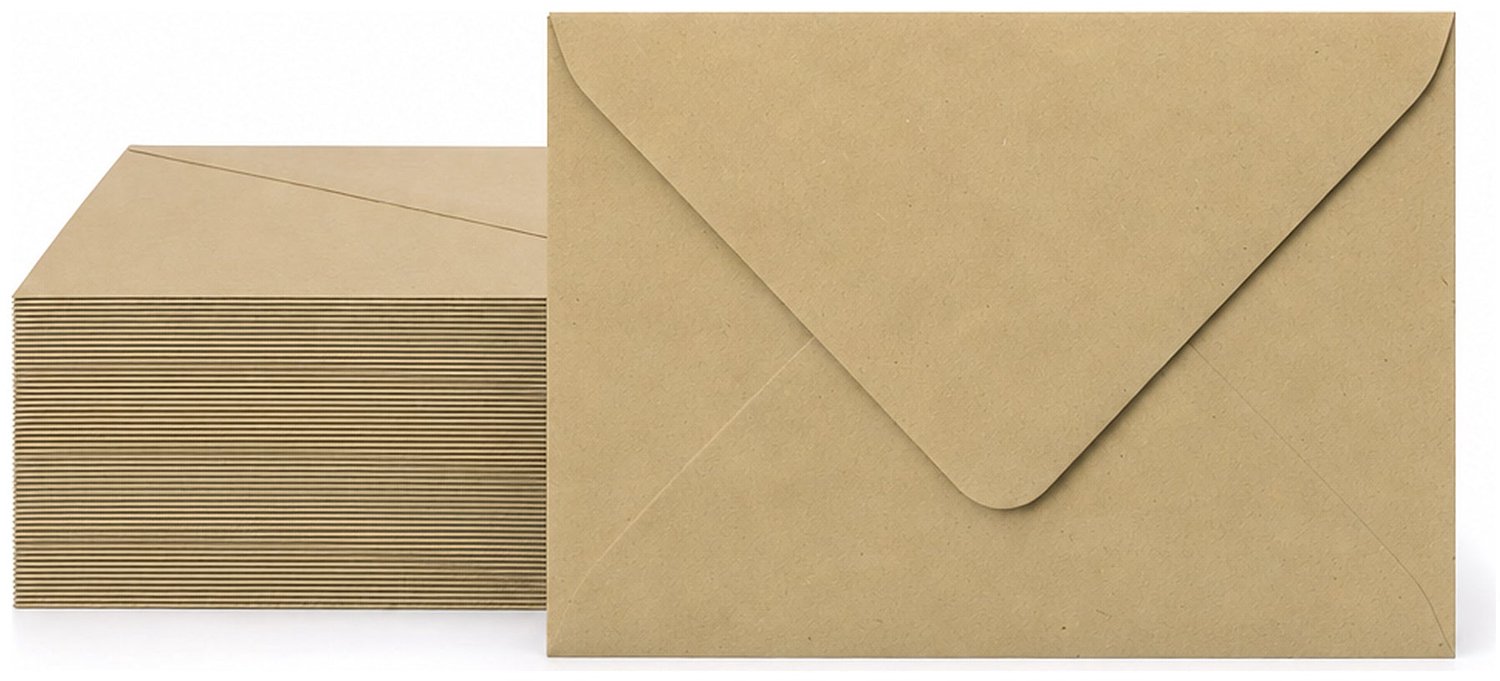 Enveloppen Kraft Lichtbruin 13x18 cm - 60 stuks - 120 gram - Kraft Enveloppen - Wenskaart Envelop