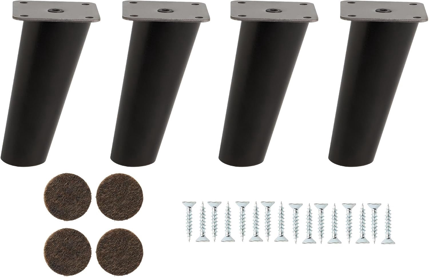 Meubelpoten 8 cm - conische beukenhouten poten - al gemonteerd - perfect voor elke stijl - ShopVlot