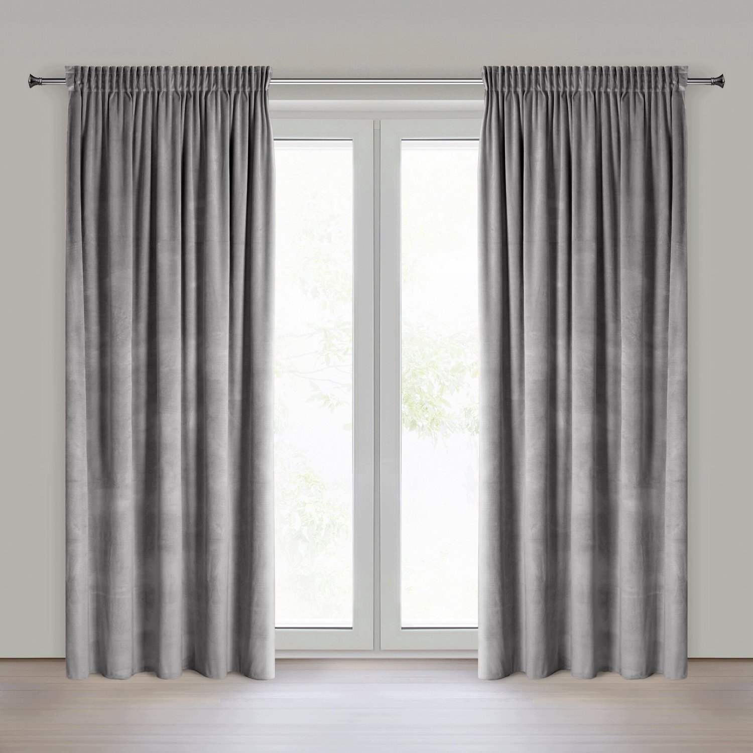 NAMI Velours Gordijn 140x270cm Zilver - Verduisterend & Stijlvol