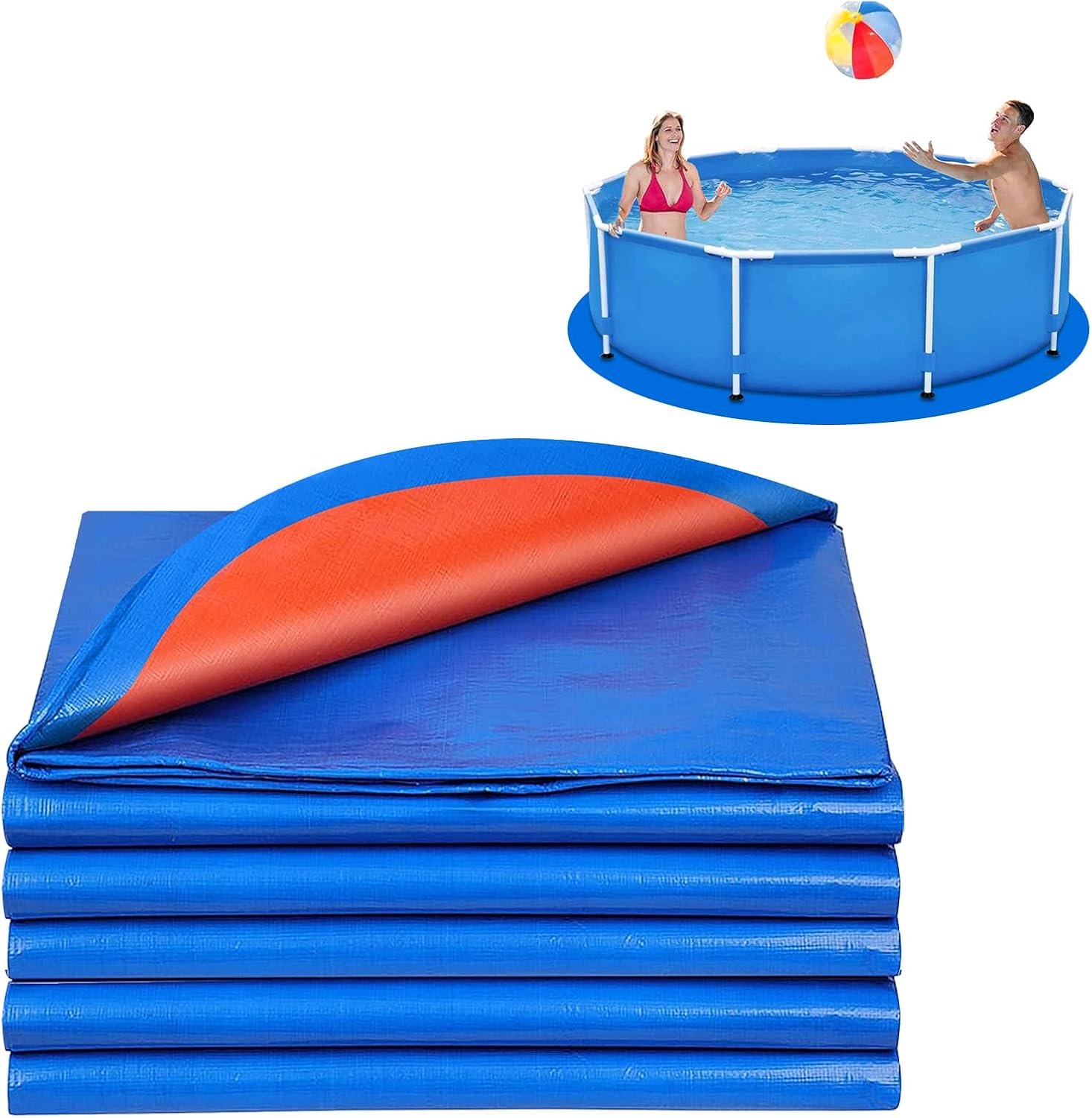 Zwembad-grondzeil, zwembadbeschermingsmatten, zwembadonderlegger, geschikt voor ronde zwembadvoering, pad voor platte zwembaden, bovengrondse zwembadbescherming, scheurvast