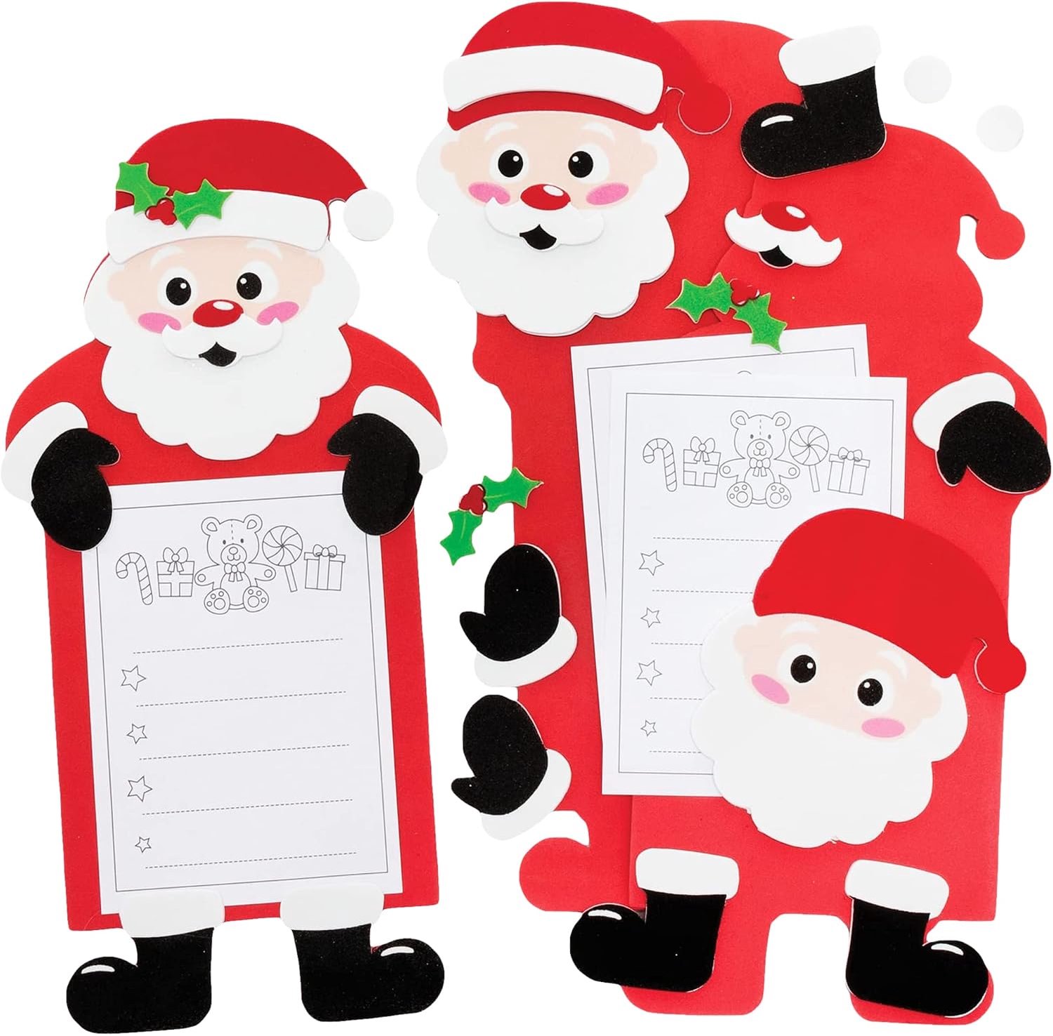 Lijst voor Kerstman set - Pak van 4, Kerstknutsel voor Kinderen, Creatief Kunst- en Ambachtsproject voor Kinderen