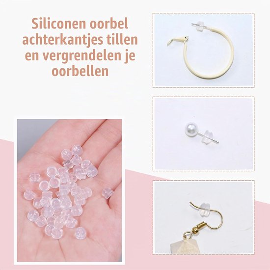 Duidelijke Siliconen Oorbellen Stopper, 12 Stuks Zachte Oorbellen Achterkappen, Veiligheidsstoppers voor Oorbellen, Ideaal voor Haak- en Stud-Oorbellen — afbeelding 5