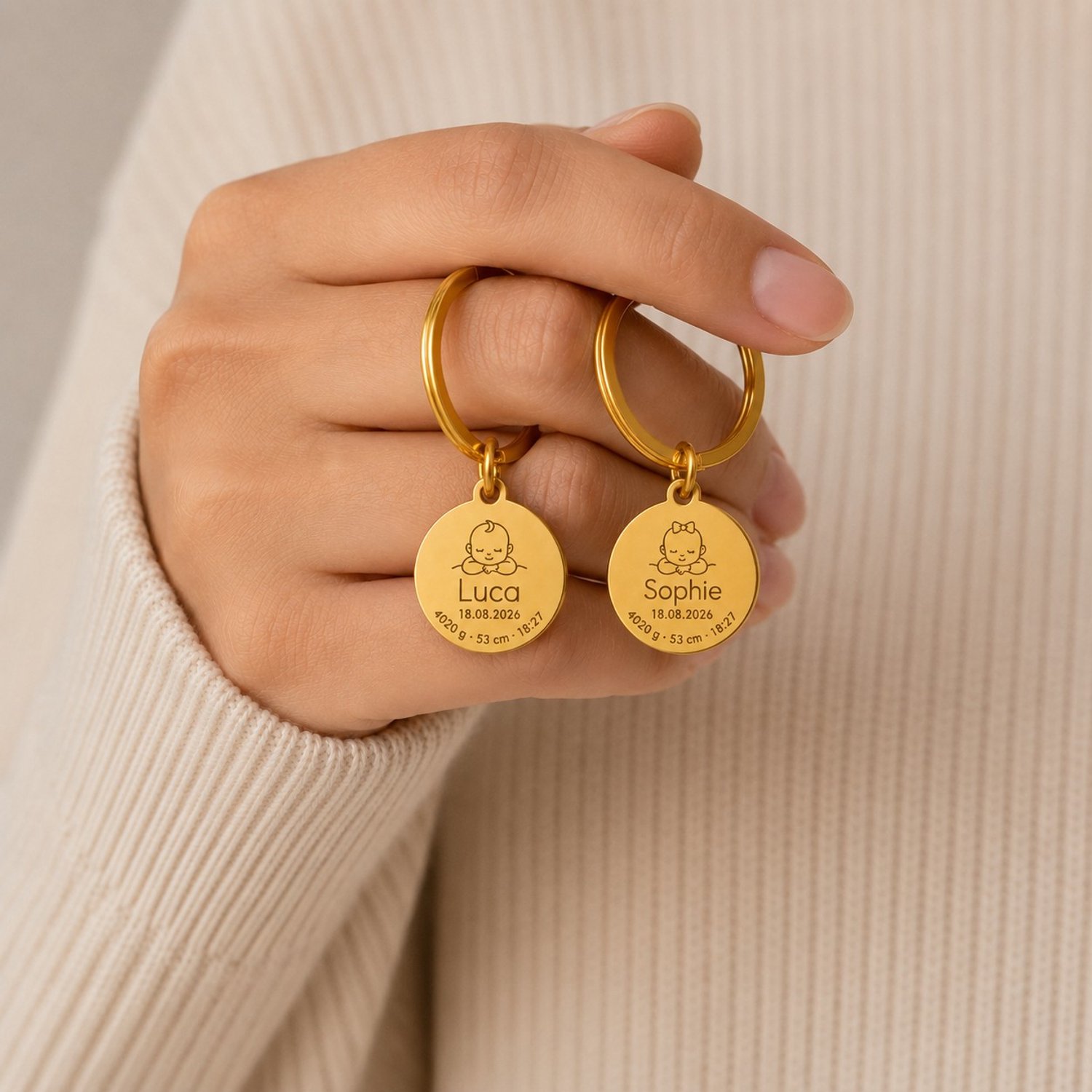 Sleutelhanger Mijn Baby Goud
