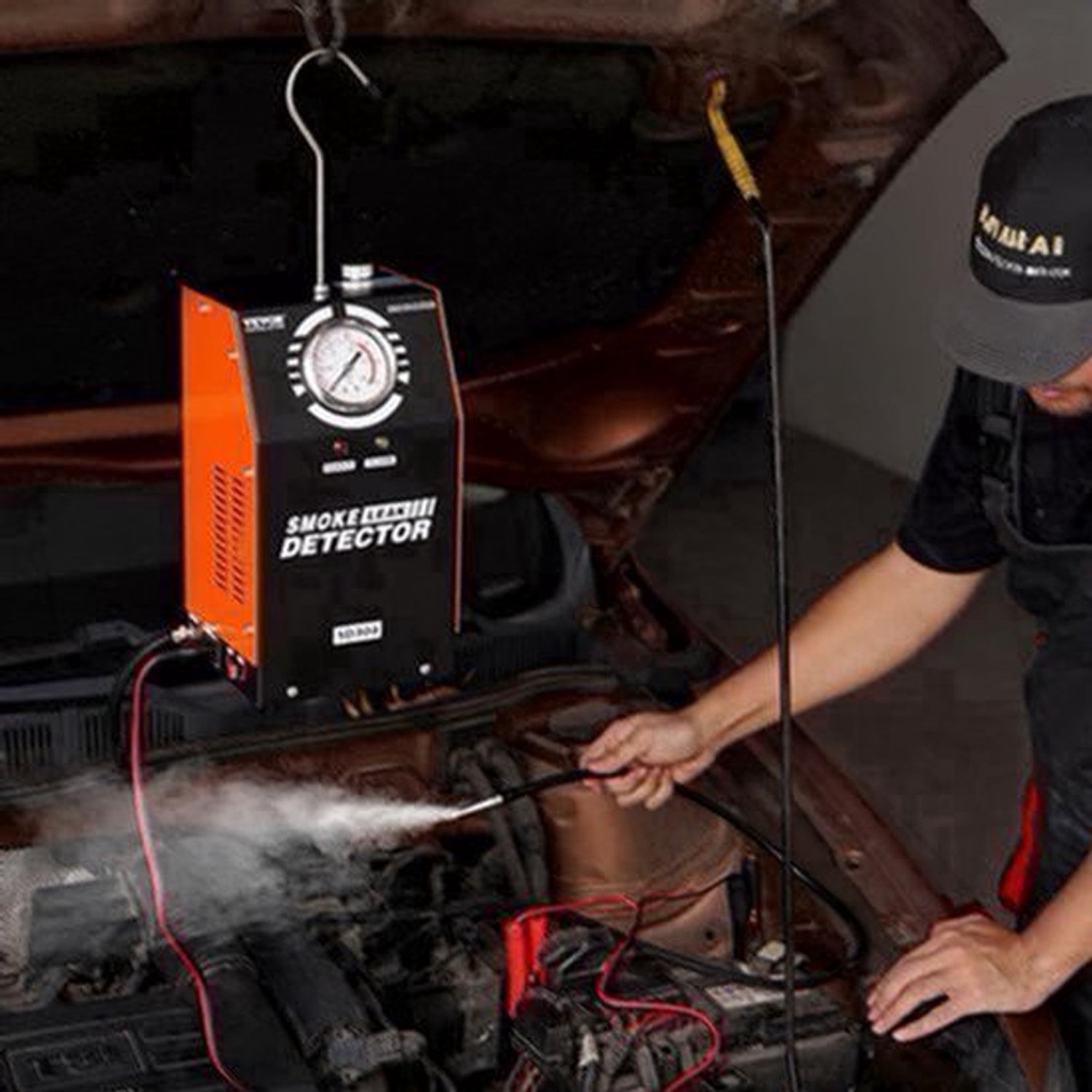 Rookmelder Auto – Rooklekdetector – Lekzoeker – Rookmachine – Vacuüm Tester – Ingebouwde Luchtpomp 8 L/min – Digitale Drukmeter 19-23 PSI
