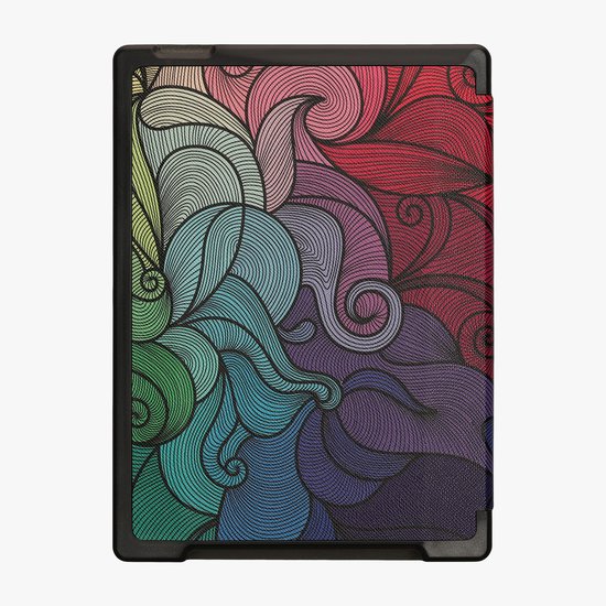 kwmobile e-reader hoesje geschikt voor Kobo Aura H2O Edition 1 hoes - Ereader flip case met standaard - E reader cover van kunstleer - In roze / blauw / groen — afbeelding 2