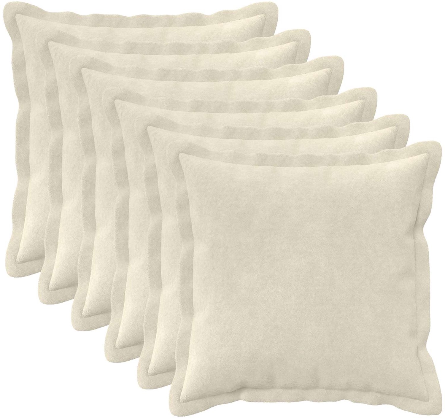 vidaXL Dekenkussen - 6 - st - HOUTEN - Crèmekleurig - 30 - x - 30 - cm