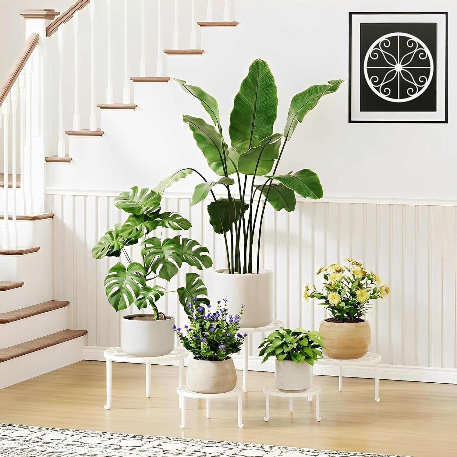 5 Pack Heavy Duty Roestvrije Ijzer Bloempot Stand Houder Indoor Outdoor Pot Stand Rack Decoratieve Ronde Bloem Stand Display Plank voor Woonkamer
