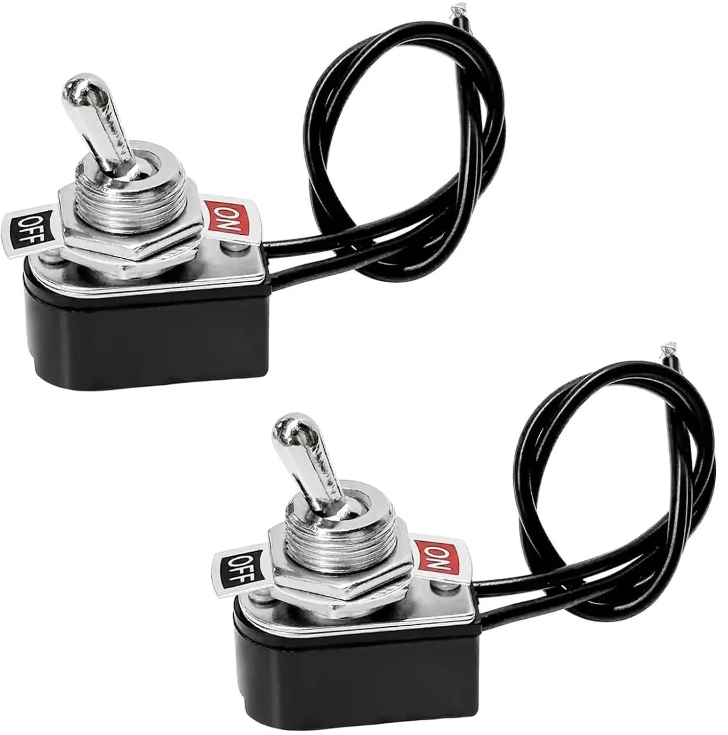 2 stuks tuimelschakelaar, 12 V, 230 V, mini-schakelaar, 2-polig met
