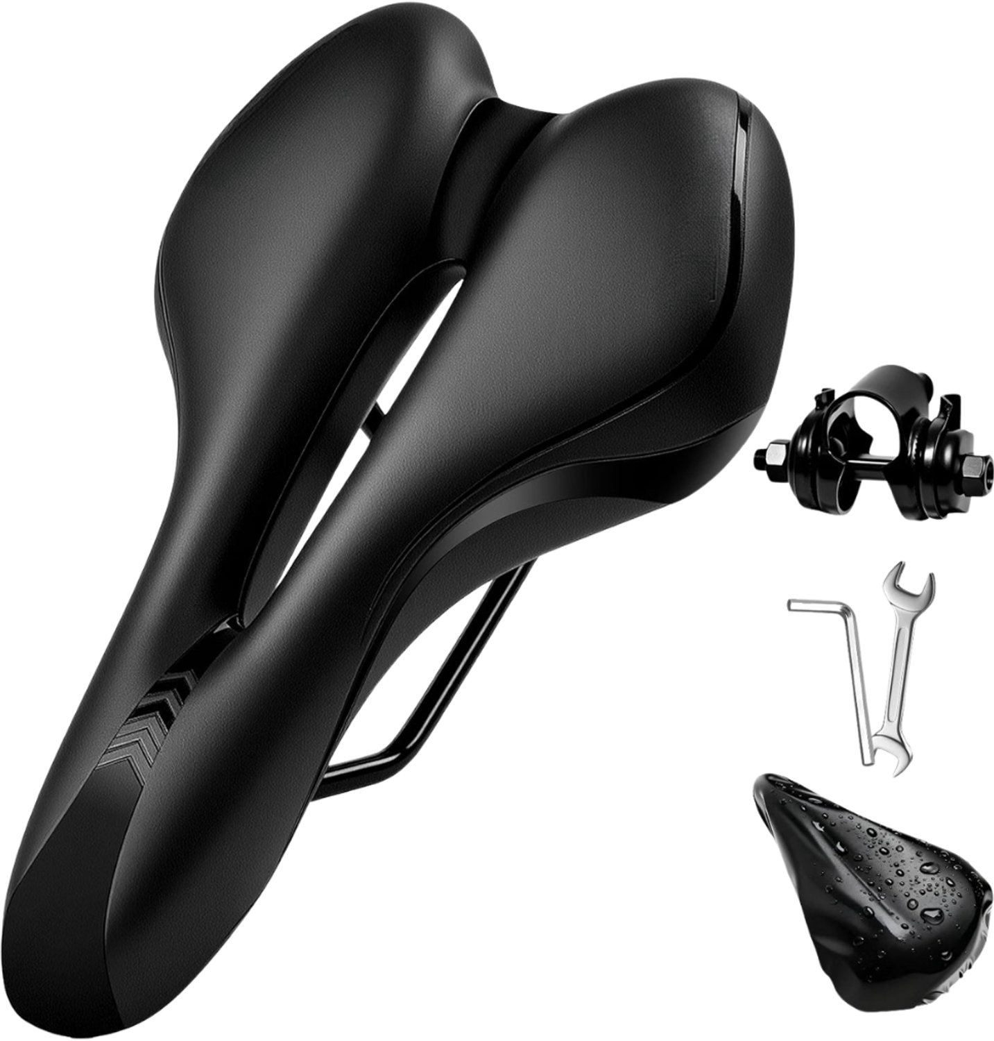 Verte - Fietszadel Met Gelpads - Unisex - Comfortabel - Zacht - Gel - Ergonomisch - 27 X 16 Cm