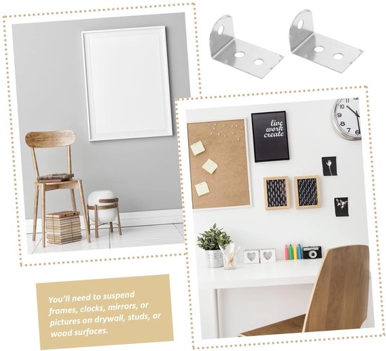 Jojofuny Hoekbeugel Voor Fotolijsten Aan De Muur Hoekbeugel Voor Fotolijsten Aan De Muur — afbeelding 3