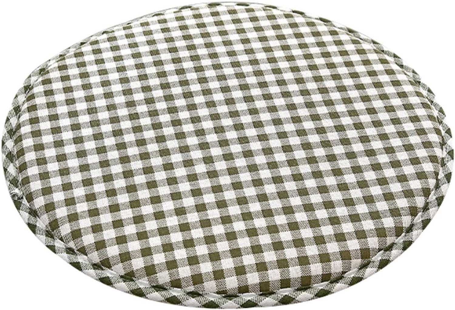 Stoelkussen Traagschuim Ronde, Stoel Kussen Tartan Grid Geruite Lattice Plaid Effen Kleur Stoelkussens Kleding Stof Fluweel Niet-uitglijden Band-Groen A-34cm