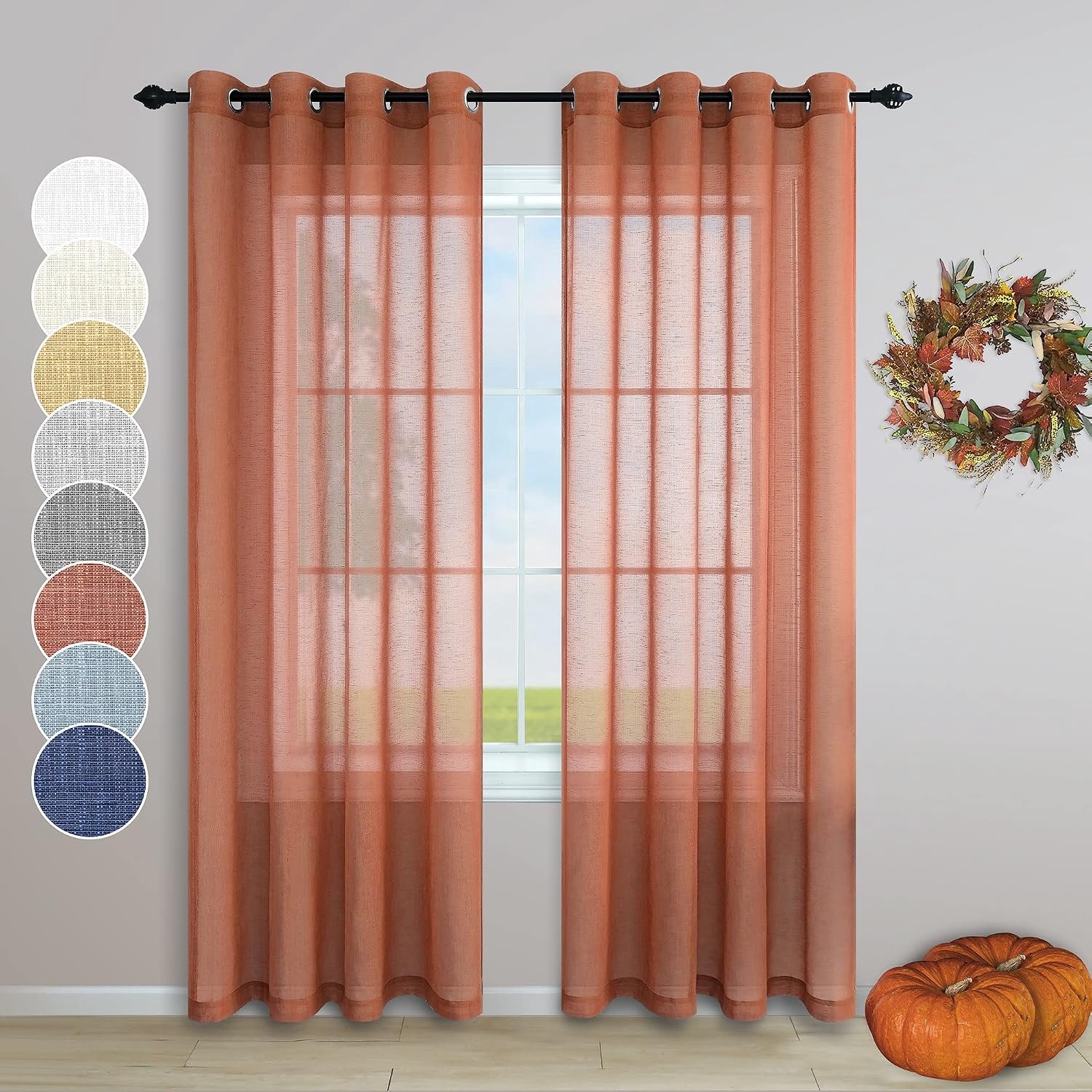 Gordijnen 274 cm lang voor woonkamer 2 panelen set tule top home mode luchtige semi-pure gordijnen lichtfiltergordijnen voor glazen schuifdeur eetkamer westerse decoratie 52 x 108 cm