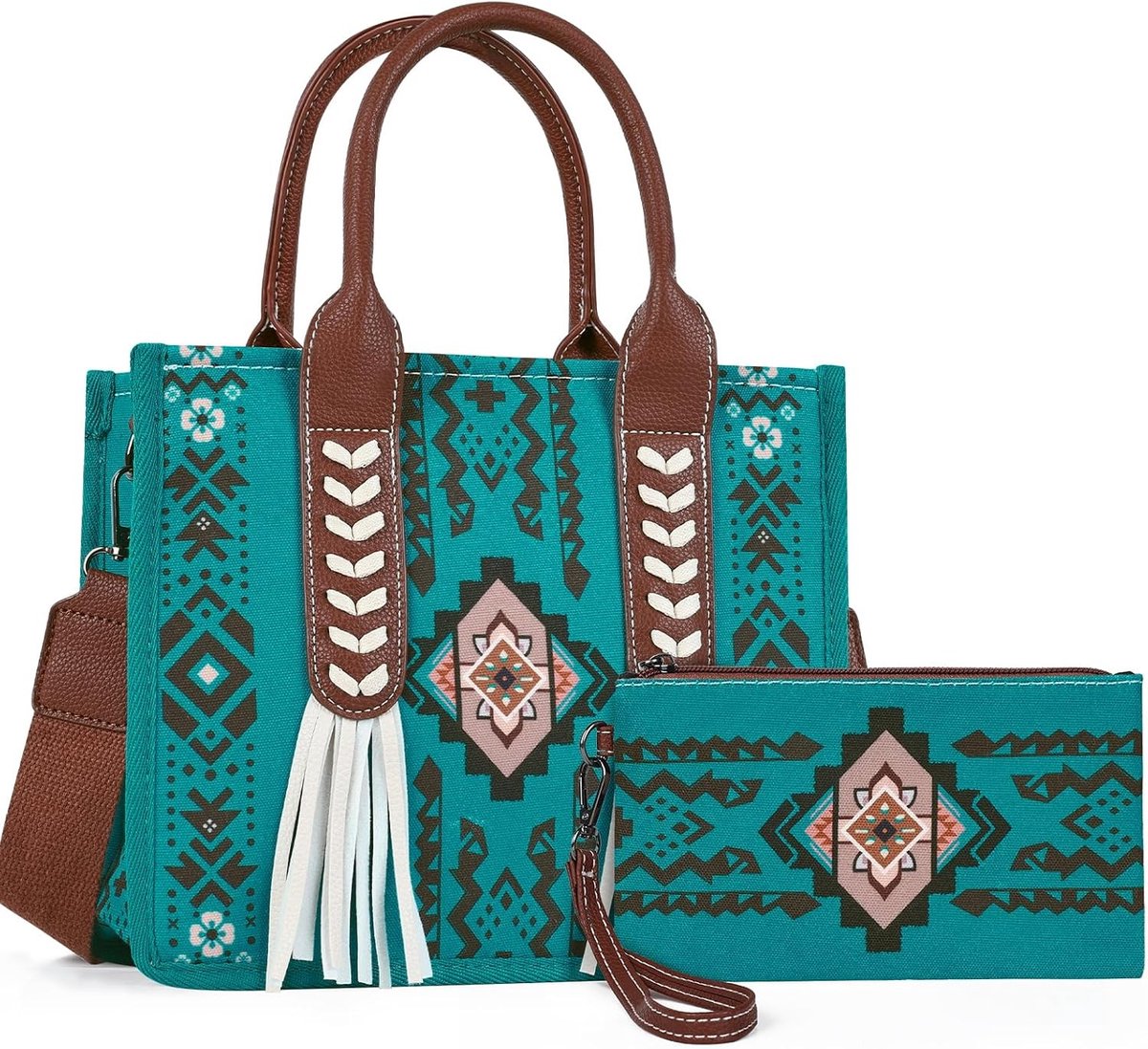 Stijlvolle Boho Crossbody Tas met Portemonnee voor Dames - Handtas Set voor Elke Gelegenheid