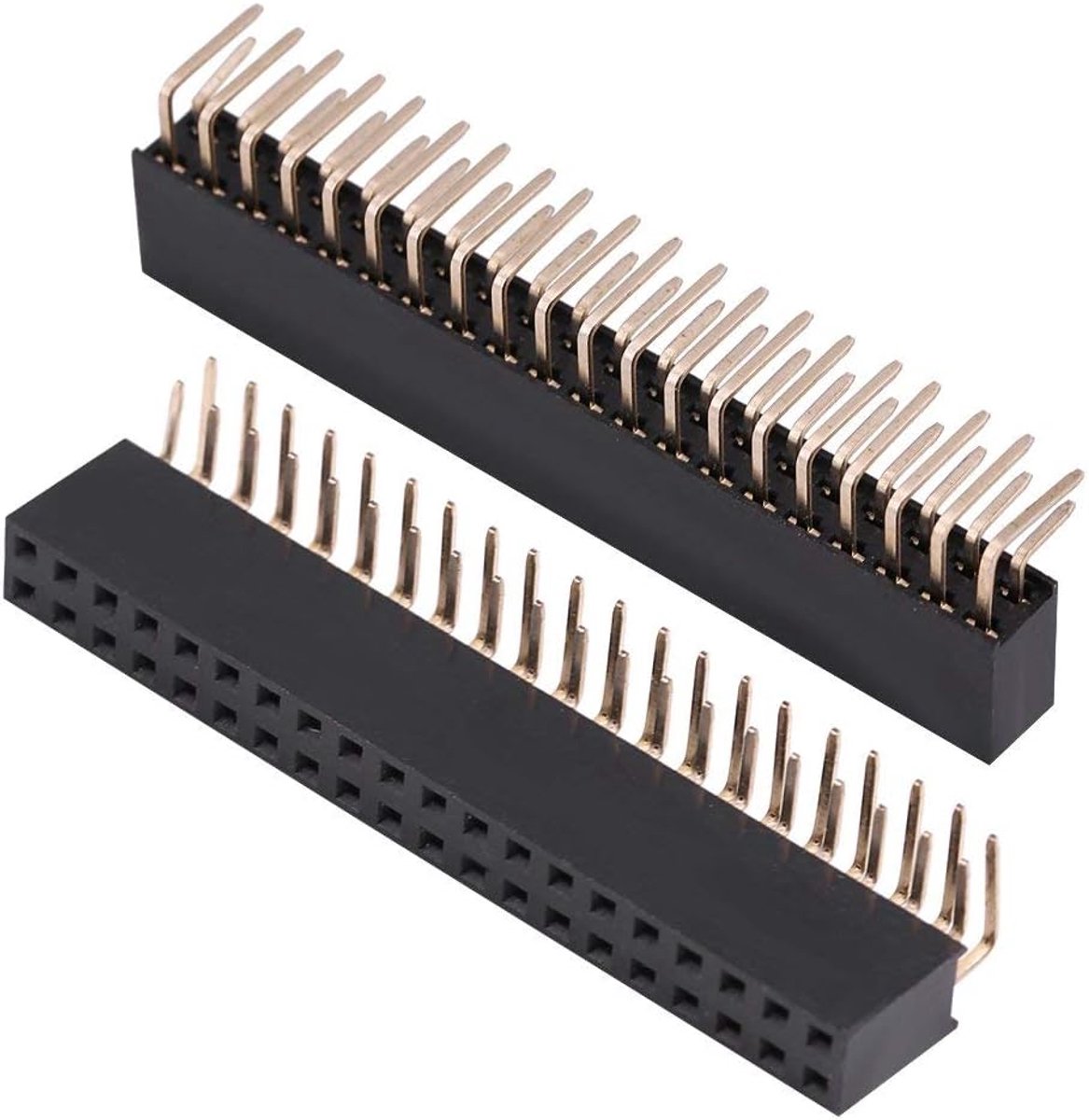 3Pcs 2.54mm 2x20 Pin Female Male Header Connector PCB Double Row Right Angle Socket For Prototype Shield - ShopVlot
