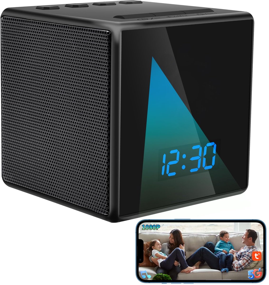 Verborgen Camera 5G WiFi, Draadloos Mini Spionage Horloge 1080P HD - ShopVlot