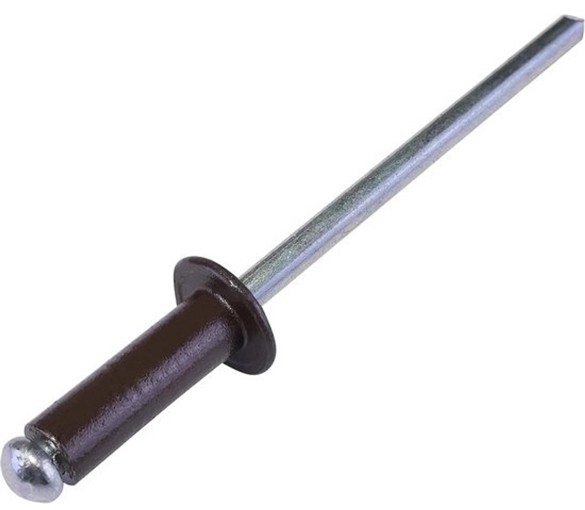 Set blindklinknagels - Stalen en aluminium popnagels - Voor het bevestigen van metaal - Niet-demonteerbaar - Ø4x12 mm - Chocoladebruin