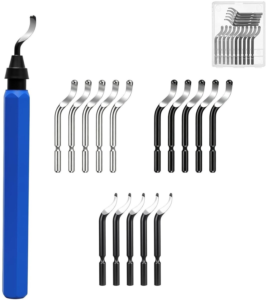 3D print en knutsel ontbraamtool met aluminium handvat, 15 reservebladen en opbergdoos, veelzijdige gereedschappen voor PVC, koper en 3D printer accessoires