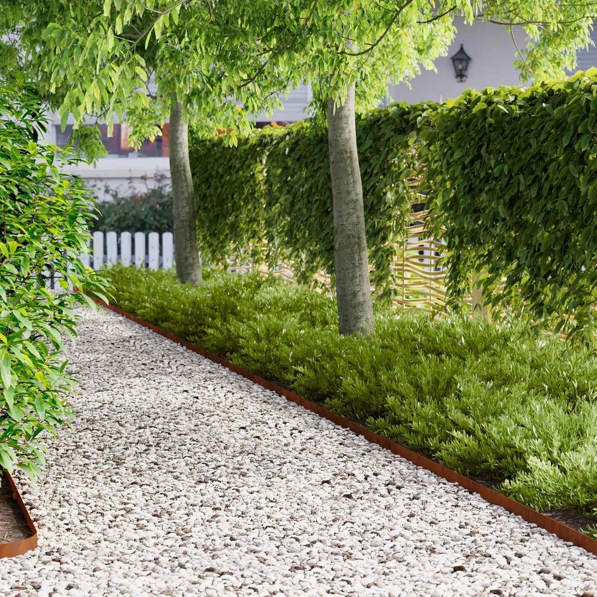 Set van 10 stuks, 102 x 4 x 4 cm, staal, roestlook, perkbegrenzing, tuinomranding, flexibel, voor gazons en bloembedden