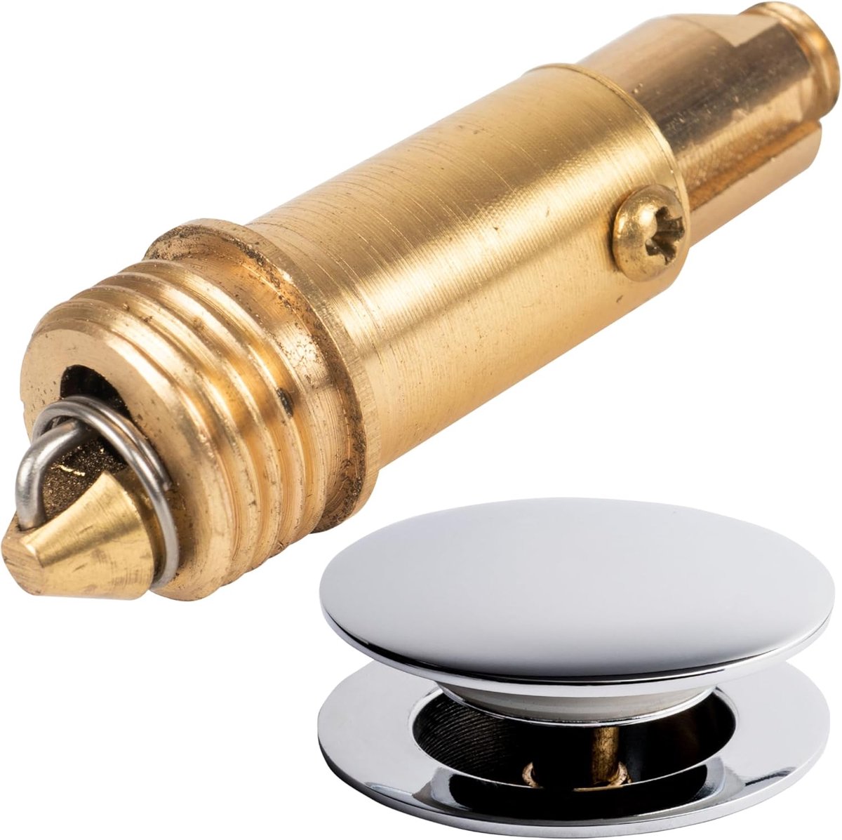 Pop-up vervangingsskewer set - 54mm lang - messing materiaal - sterke veer voor afvoerplug - ShopVlot