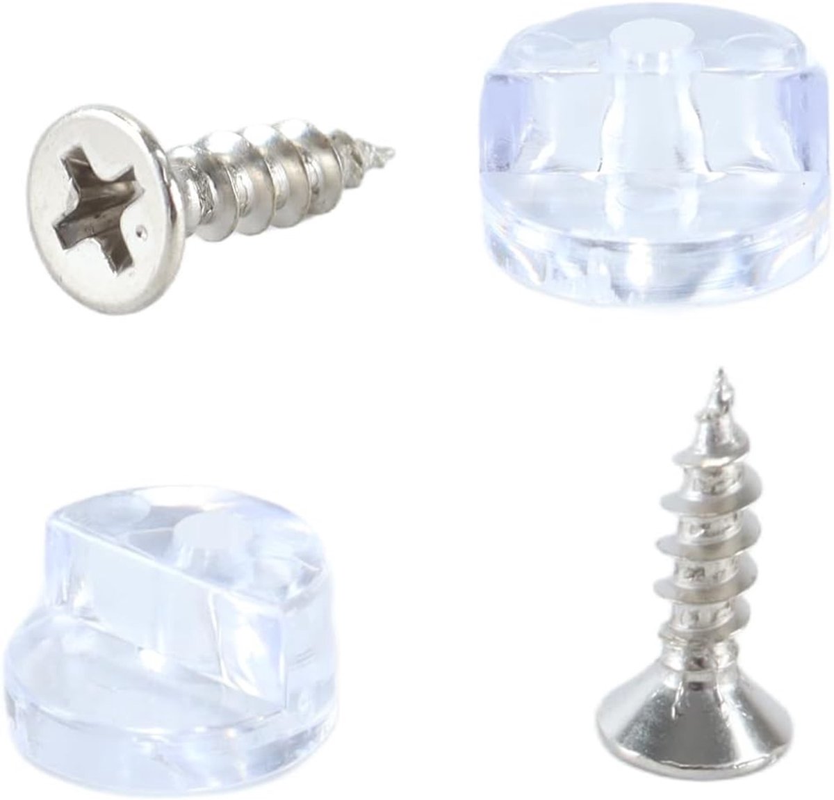 Glashouderclips set van 20 stuks, ideaal voor spiegelbevestiging, geschikt voor glasdiktes van 3-4 mm en eenvoudig te monteren