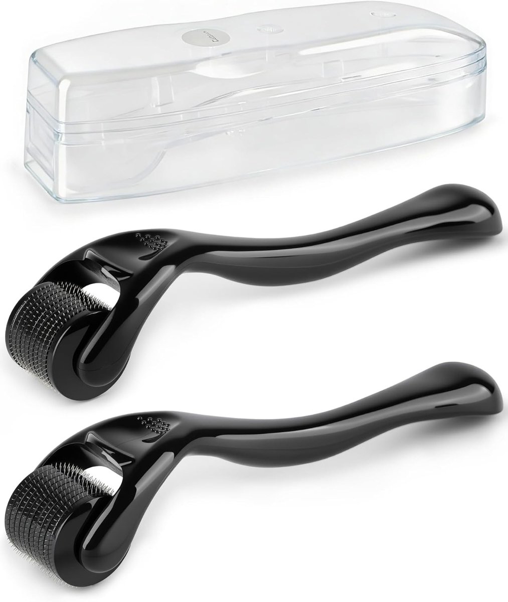 Derma Roller Set 0.5mm en 1mm met 540 Titanium Naalden voor Huidverjonging en Verzorging, Compact en Draagbaar