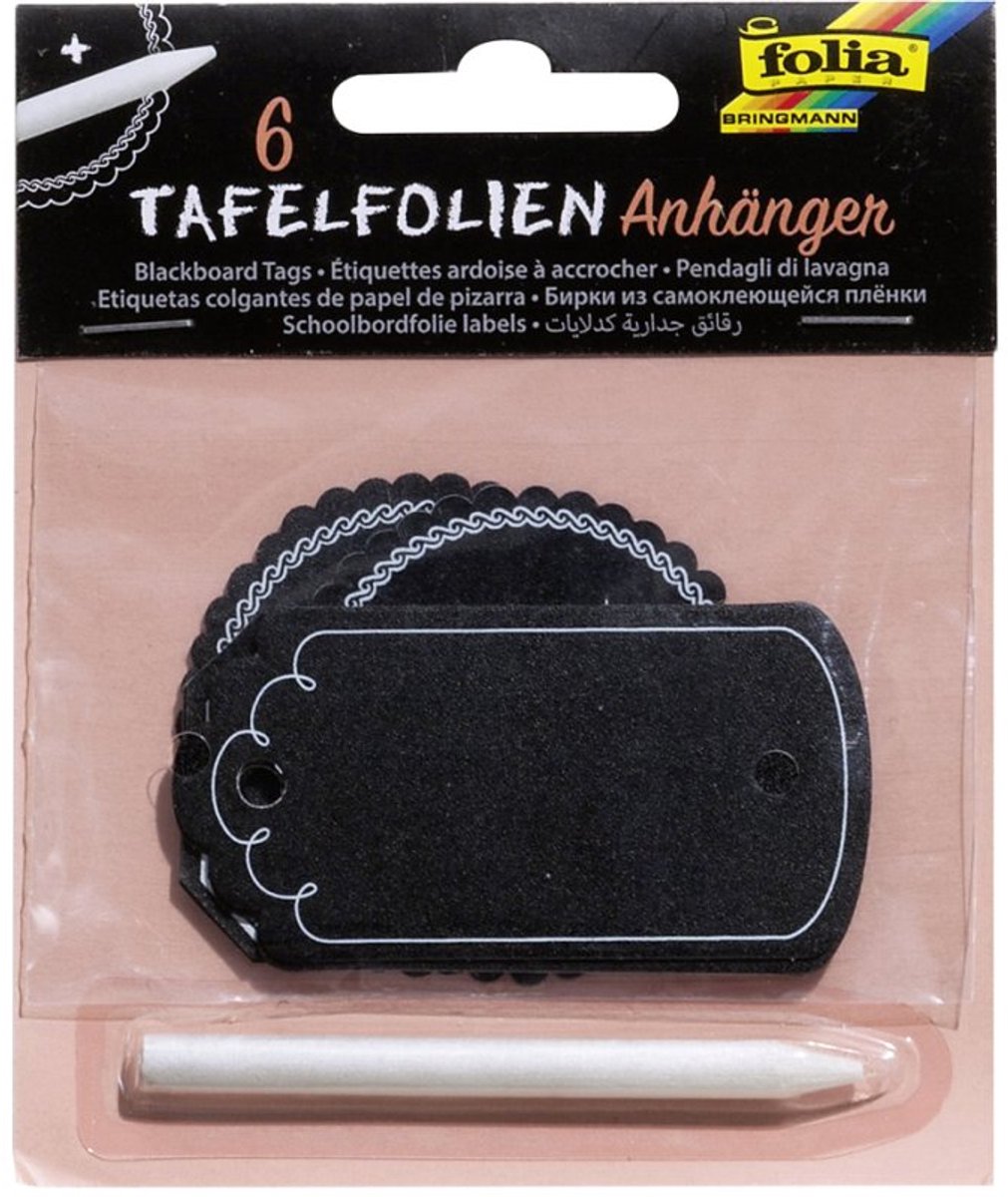 folia tafelfolie labels, PVC-tafelfolie 500 my, 6 stuks