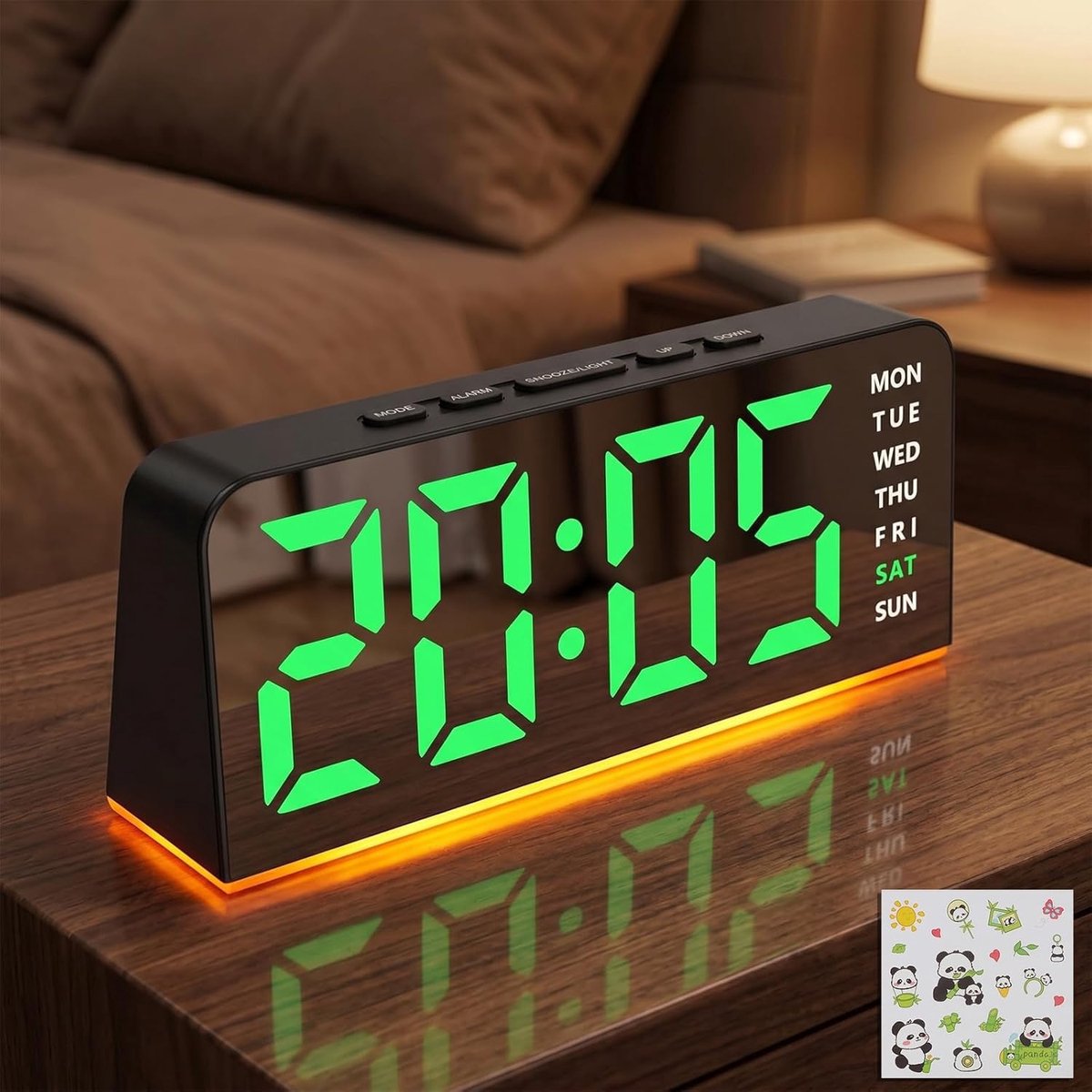 Digitale wekker met LED verlichting - Zwart/Groen - Temperatuur- en datumweergave - Ideaal voor slaapkamer en bureau - ShopVlot