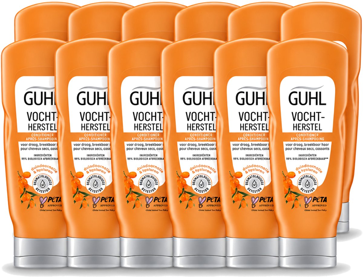 12 x Guhl - Crème Conditioner - Vochtbalans - 200 ml - Voordeelverpakking - 12 stuks