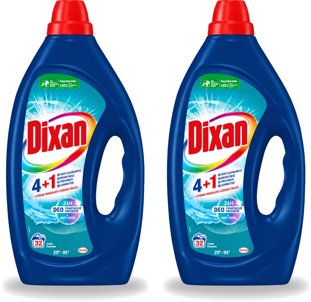 2 x Dixan - Vloeibaar wasmiddel - Fresh Blue - 32 wasbeurten - Voordeelverpakking - 2 stuks