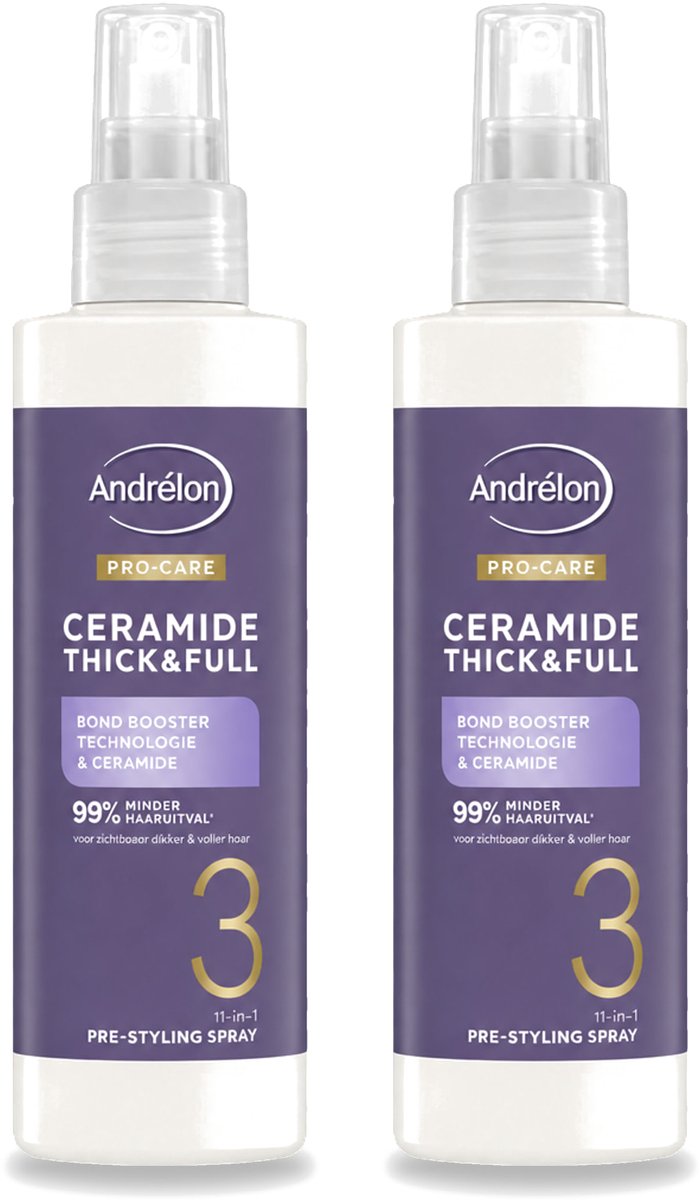 2 x Andrélon – Leave-In Spray – Pro Care Ceramide Thick & Full – 200 ml - Voordeelverpakking - 2 stuks