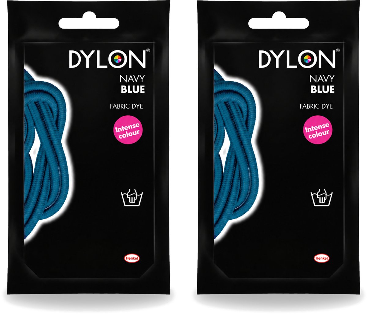 2 x DYLON – Textielverf Handwas – Navy Blue – 50 g - Voordeelverpakking - 2 stuks