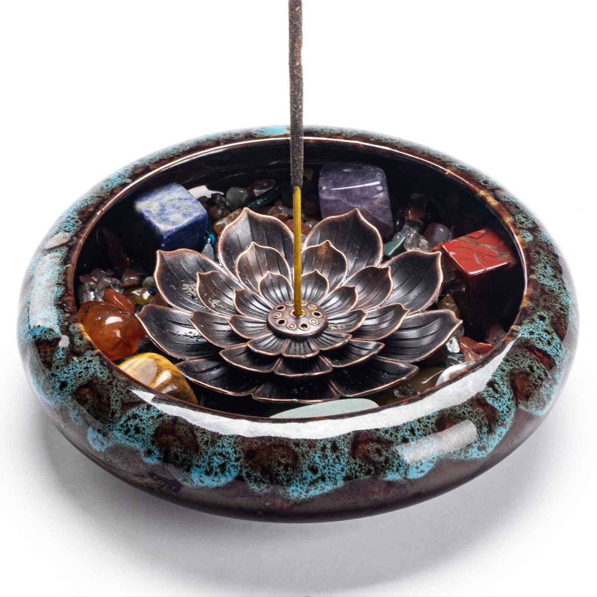 PIOSRTRR Wierook Stick Houder-Crystal Lotus Wierook Houder,Keramische Wierook Brander - ShopVlot