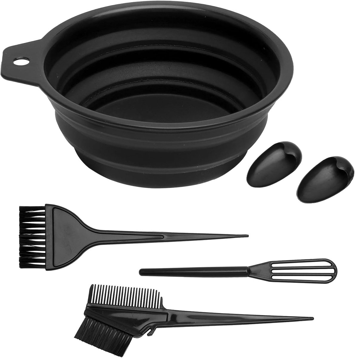 Haarverf Set met 5 Stukken - Borstels, Kam, Kom en Oordopjes voor Thuisgebruik en Salon - Kleuraccessoires voor DIY Haarverf Projecten