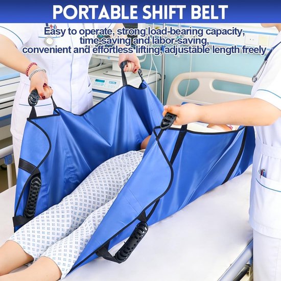 Patient Transfer Board 120 x 100 cm met 8 Handvatten en Handtas - Herbruikbare, Antislip Transfermat voor Zorg en Mobiliteit — afbeelding 4