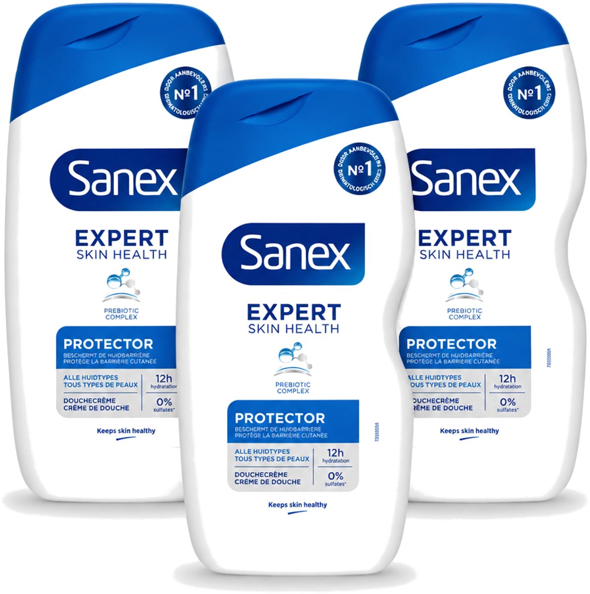 3 x Sanex - Deskundige Huidgezondheid - Douchecrème - Beschermend - Alle Huidtypes - 400 ml - Voordeelverpakking - 3 stuks