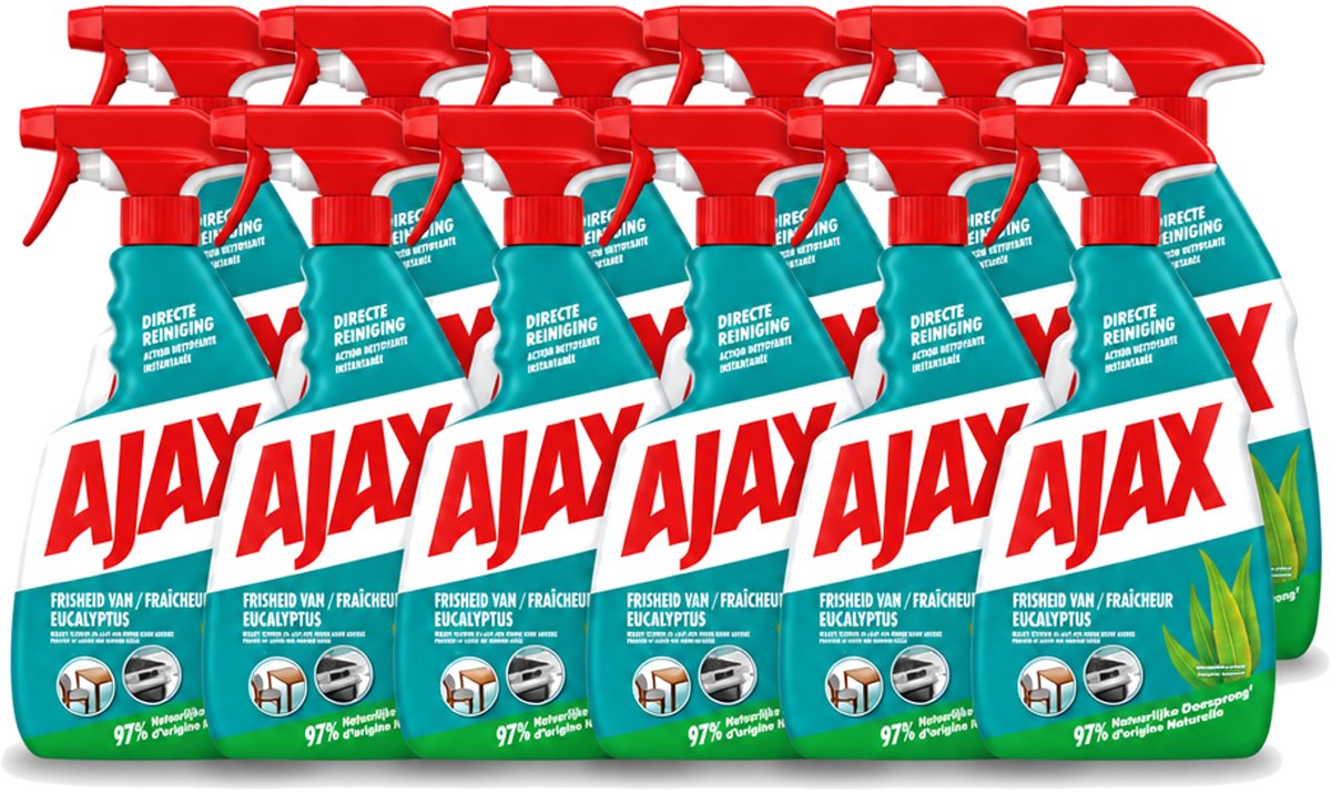 12 x Ajax – Multi-Purpose Spray – Eucalyptus – 750 ml - Voordeelverpakking - 12 stuks