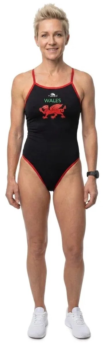 Turbo Wales Dragon Zwemkleding Zwart XL Vrouw Black / Red
