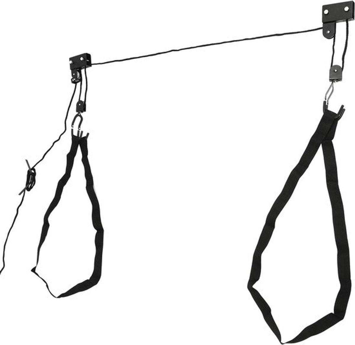 Kajak fietslift - Plafondtakel - Garageopslag - 57 kg draagkracht - 16m touw - Zwart