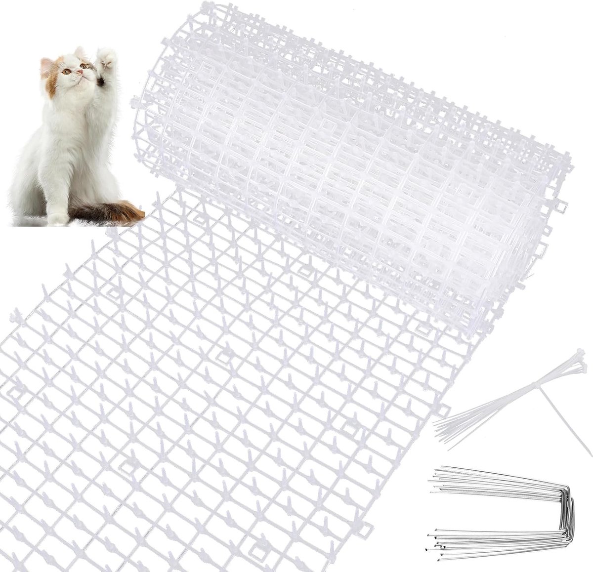Kattenafschrikking met Stekels, 30 x 400 cm, Effectieve Barrière voor Tuin en Binnen, Dierenbescherming met Anti-Kat Mat, Veiligheidsoplossing voor Katten