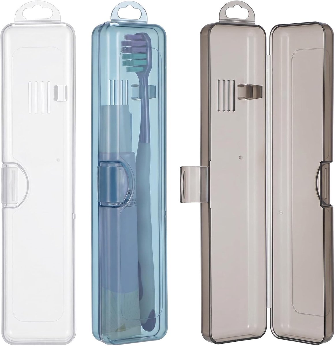 Set van 3 Tandenborstelhoezen - Beschermende Tandenborstel Cases voor Reizen en Thuisgebruik, 20 x 4.5 x 2.8 cm