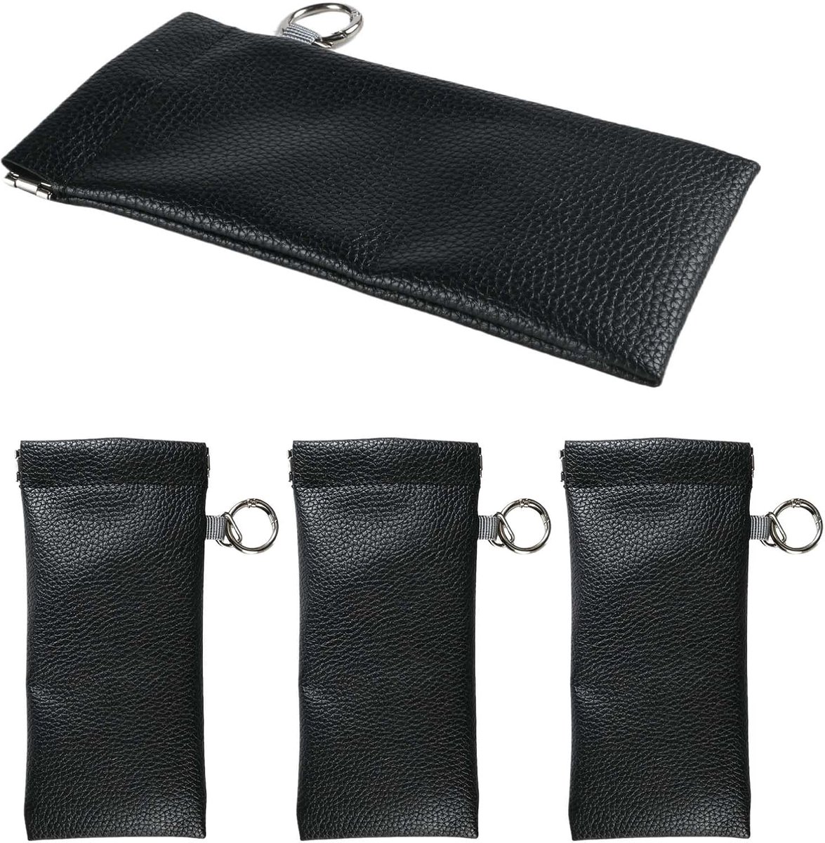 Zachte PU-Leren Brillenetui Set van 4 met Schoonmaakdoekje - ShopVlot