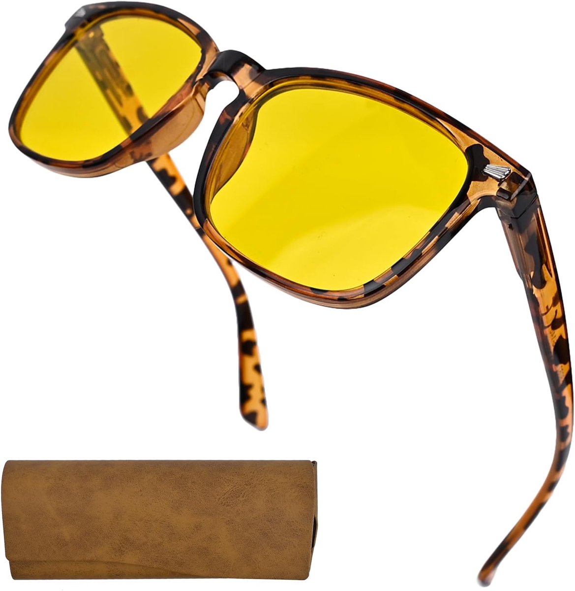 Anti-glare Glasses for Night Driving, Night Driving Glasses - Polarized Glasses with Yellow Lenses Against Headlights - ShopVlot